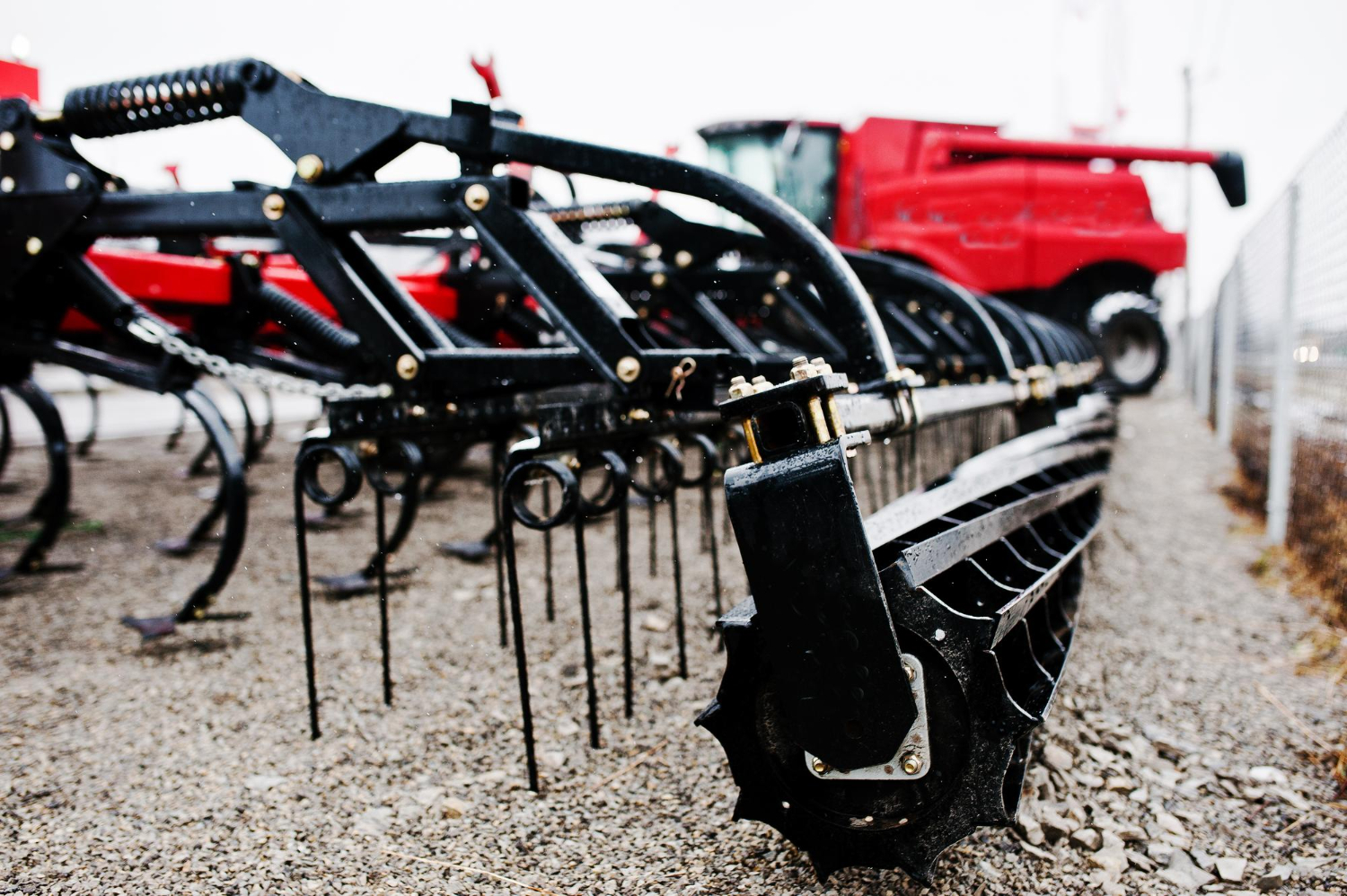 new-red-agricultural-seeder-close-up-view